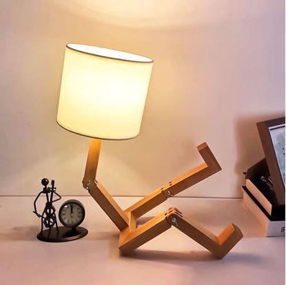 Obrázek Dřevěná stolní lampa panáček