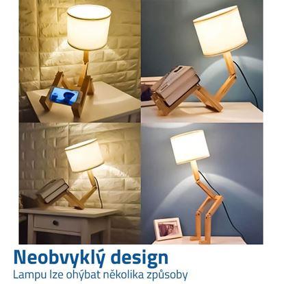 Obrázek Dřevěná stolní lampa panáček