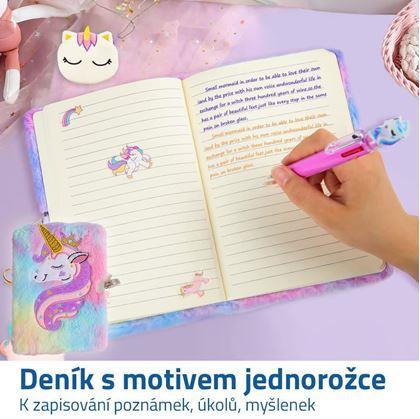 Plyšový deníček se zámkem - jednorožec