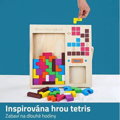 Dřevěná logická skládačka tetris