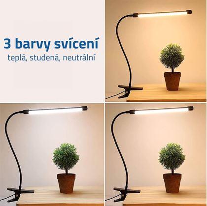 Flexibilní stmívatelná stolní LED lampa s klipem