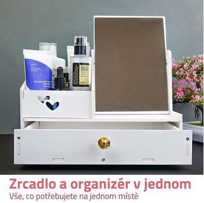 Organizér na kosmetiku se zrcadlem