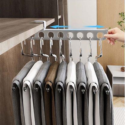 Obrázek Výsuvný nalepovací věšák na 9 ramínek