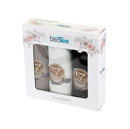 Obrázek Dárková sada vaflových utěrek 3 ks - káva